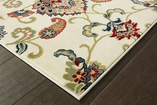 Kashan 9946W Ivory/ Multi Rug