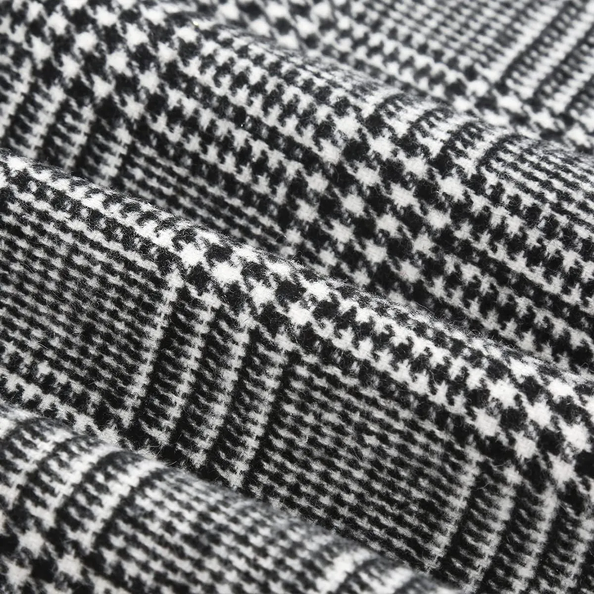 Kinghua Womens Wool Plaid Mini Skirt Fall Winter High Waisted Bodycon Pencil Skirt