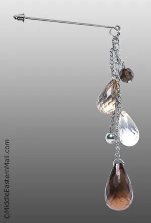 Large Crystal Hijab Pin in #8 Brown
