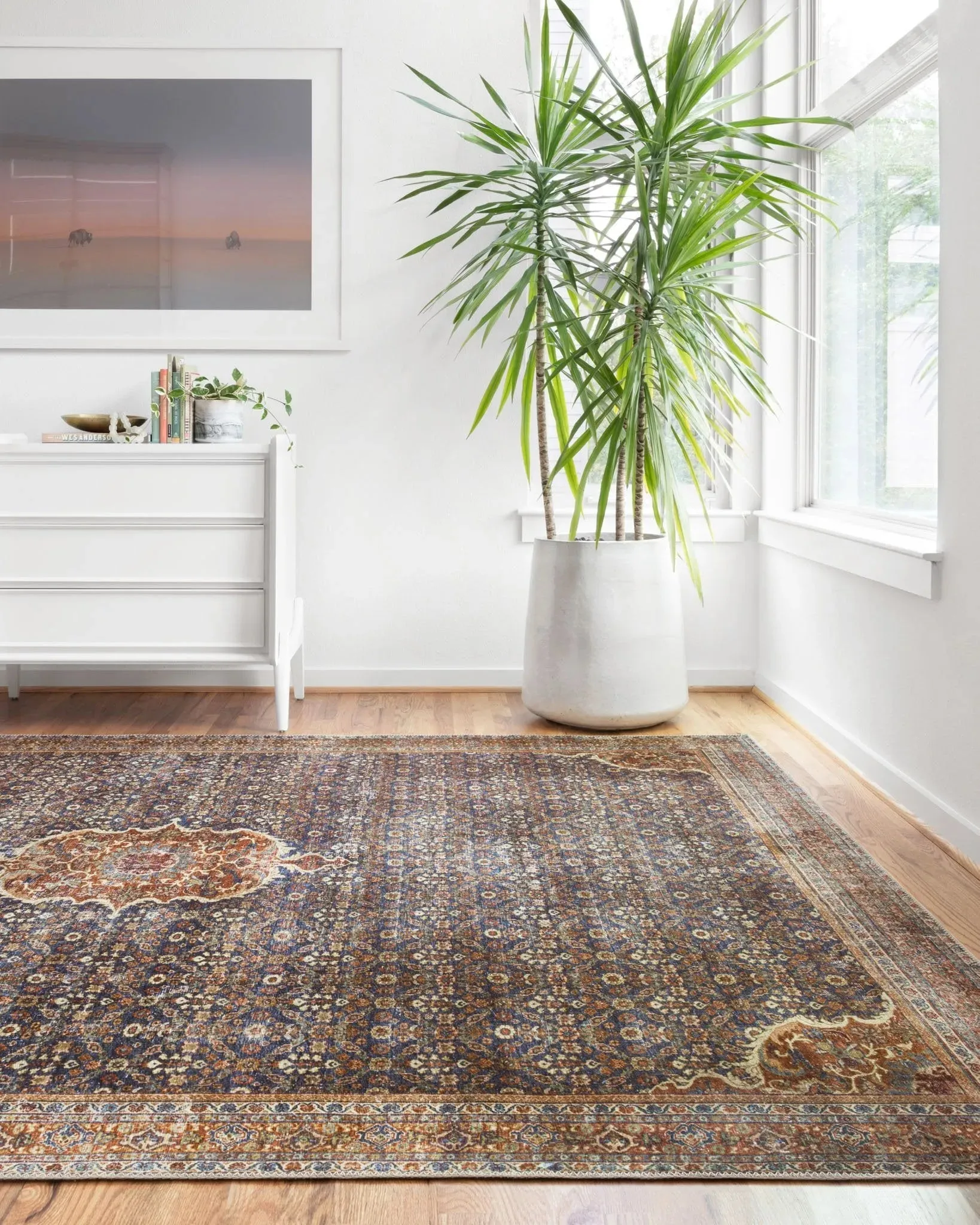 Layla LAY-09 Cobalt Blue/Spice Rug