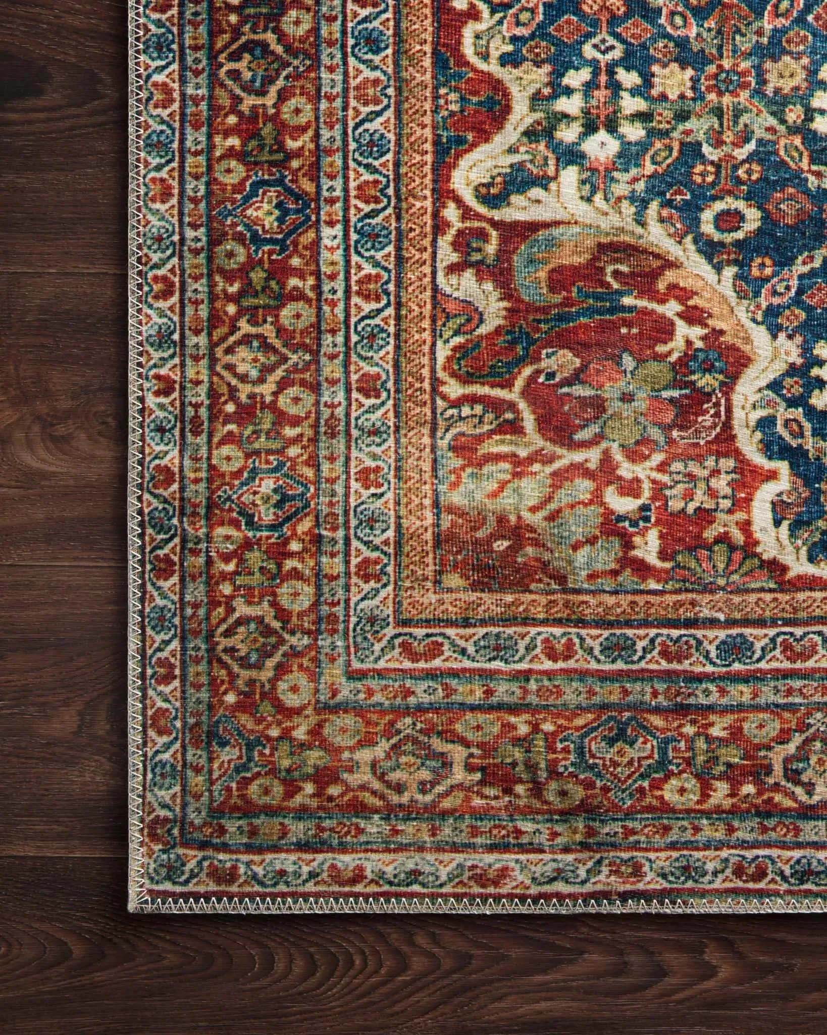 Layla LAY-09 Cobalt Blue/Spice Rug