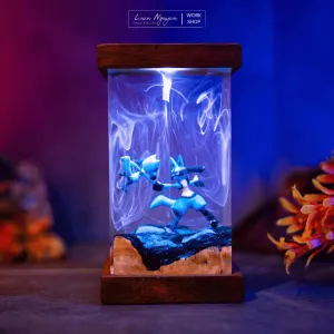 Mega Lucario Pokemon Night Light, Desk Decoration, Bedroom, Handcrafted, Perfect for Gifting