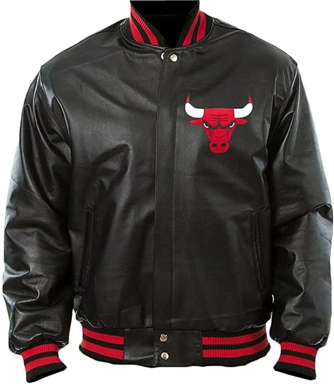 Mens Chicago Vintage Bomber Jacket | National Basketball Varsity Bomber Style Bull Logo Jacket for Men.