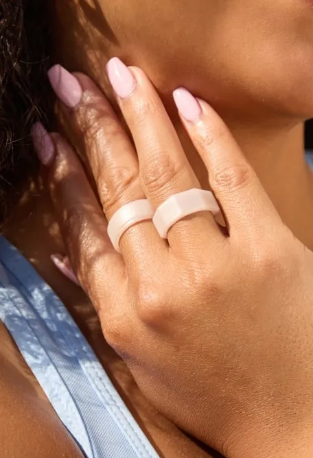 Men's Polished Step Edge Silicone Ring