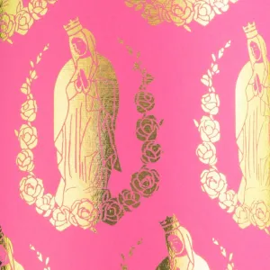 Midori Magenta Virgin Mary Handmade Wrapping Paper - 2 Sheet Roll