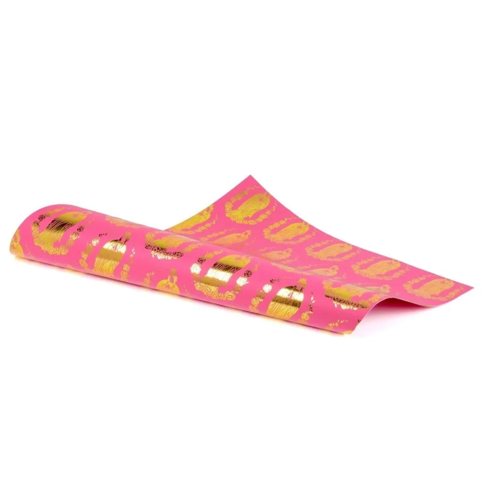 Midori Magenta Virgin Mary Handmade Wrapping Paper - 2 Sheet Roll