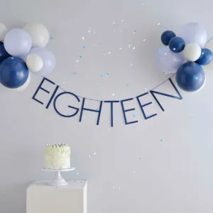 Mix It Up Blue 18 Milestone Balloon Bunting FSC