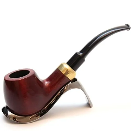 Mr. Brog Metal Lady Shoe Style Tobacco Pipe Stand in Gift Box - Gold