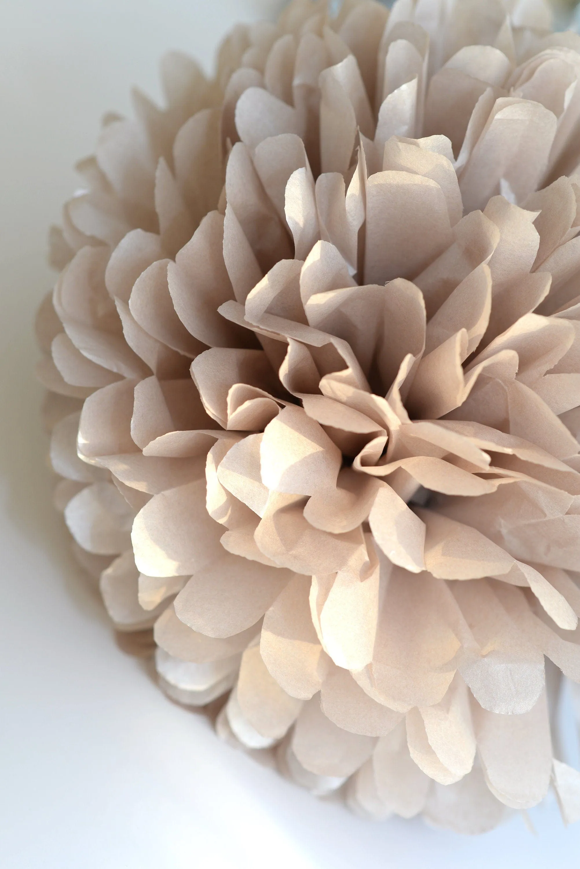 Neutral wedding Large paper pom poms set, beige, taupe  Paper flowers decor for Birthdays, baby showers, bridal shower  party decor