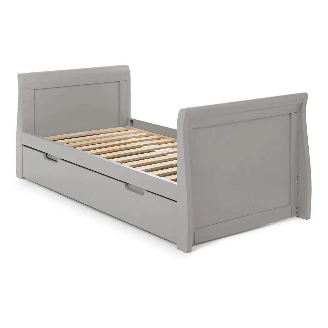 Obaby Stamford Sleigh Cot Bed & Drawer (Warm Grey)
