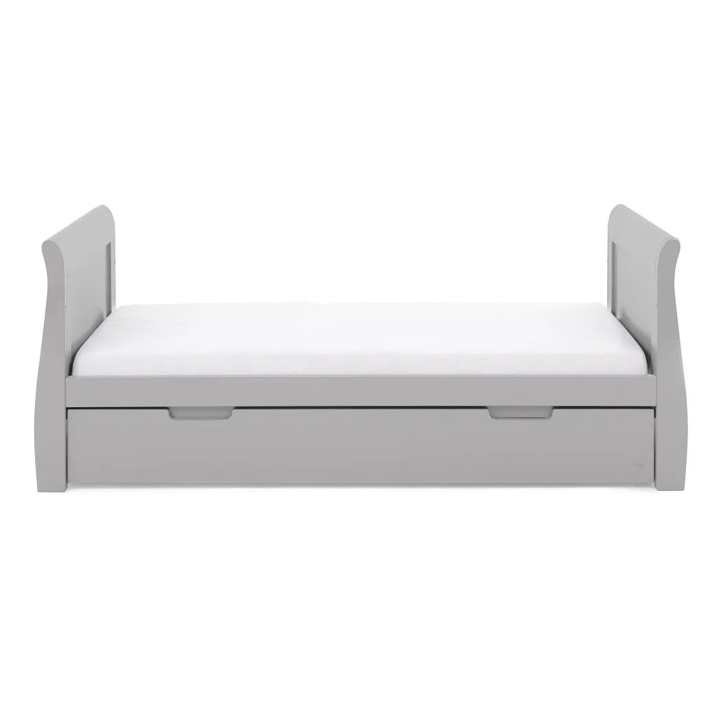 Obaby Stamford Sleigh Cot Bed & Drawer (Warm Grey)