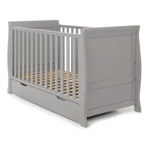 Obaby Stamford Sleigh Cot Bed & Drawer (Warm Grey)