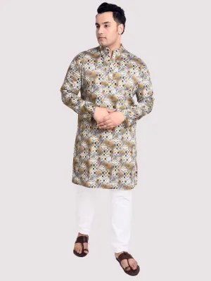 Pastel Dreams Digital Printed Kurta Men's Plus Size