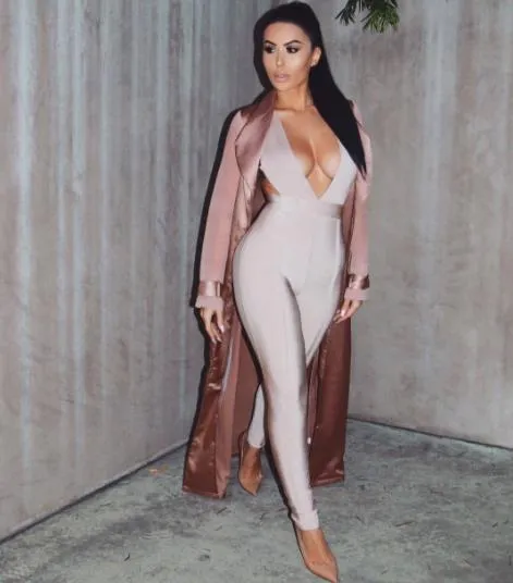 Plunge V Neck Jumpsuit