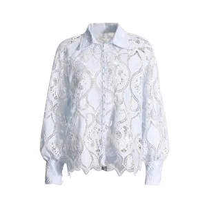 Pre Order:  Embroidered Hollow Single Breasted Shirt
