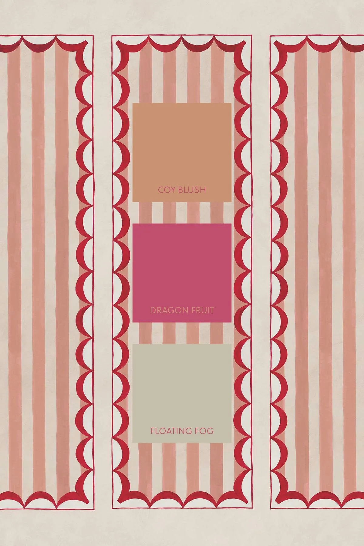 Scallop Panel Pink/Red