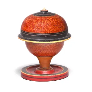 Spotted Lacquer Pot From Rajasthan - 19thC