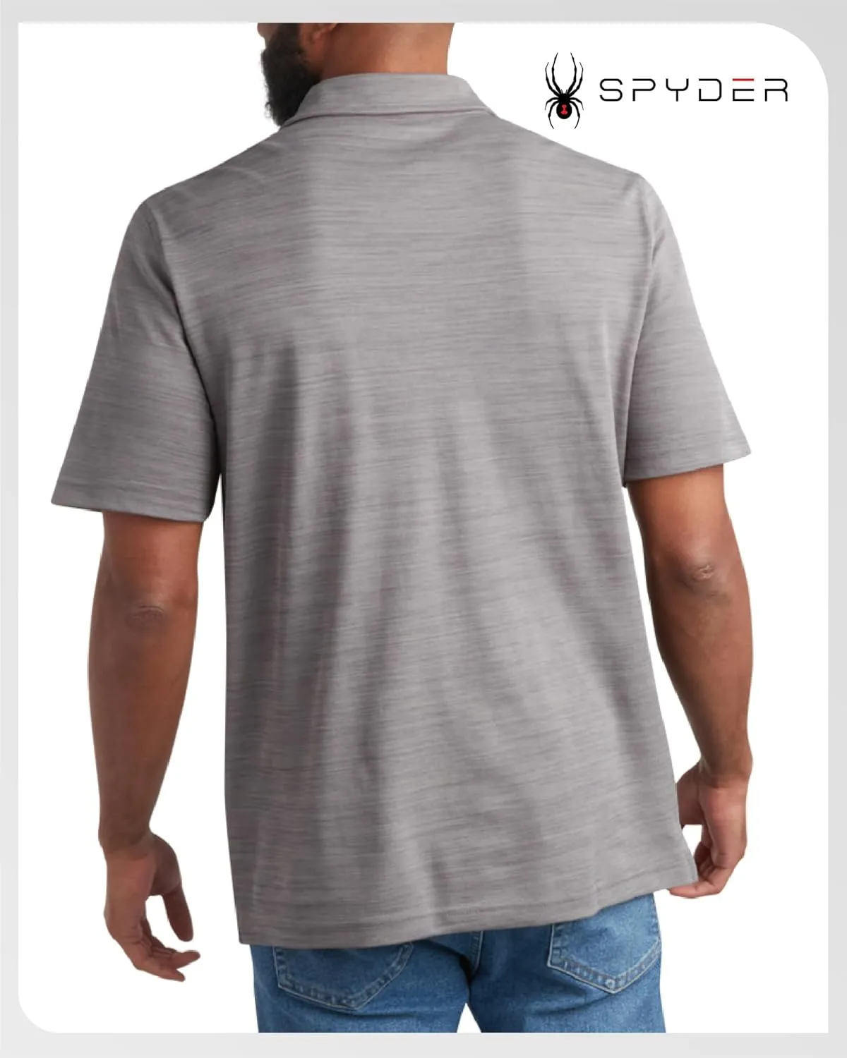 Spyder Mens Performance Polo Shirt - UPF 30  Moisture Wicking Quick Dry Golf Polo - Athletic Polo Shirts for Men (Size: S-XL)