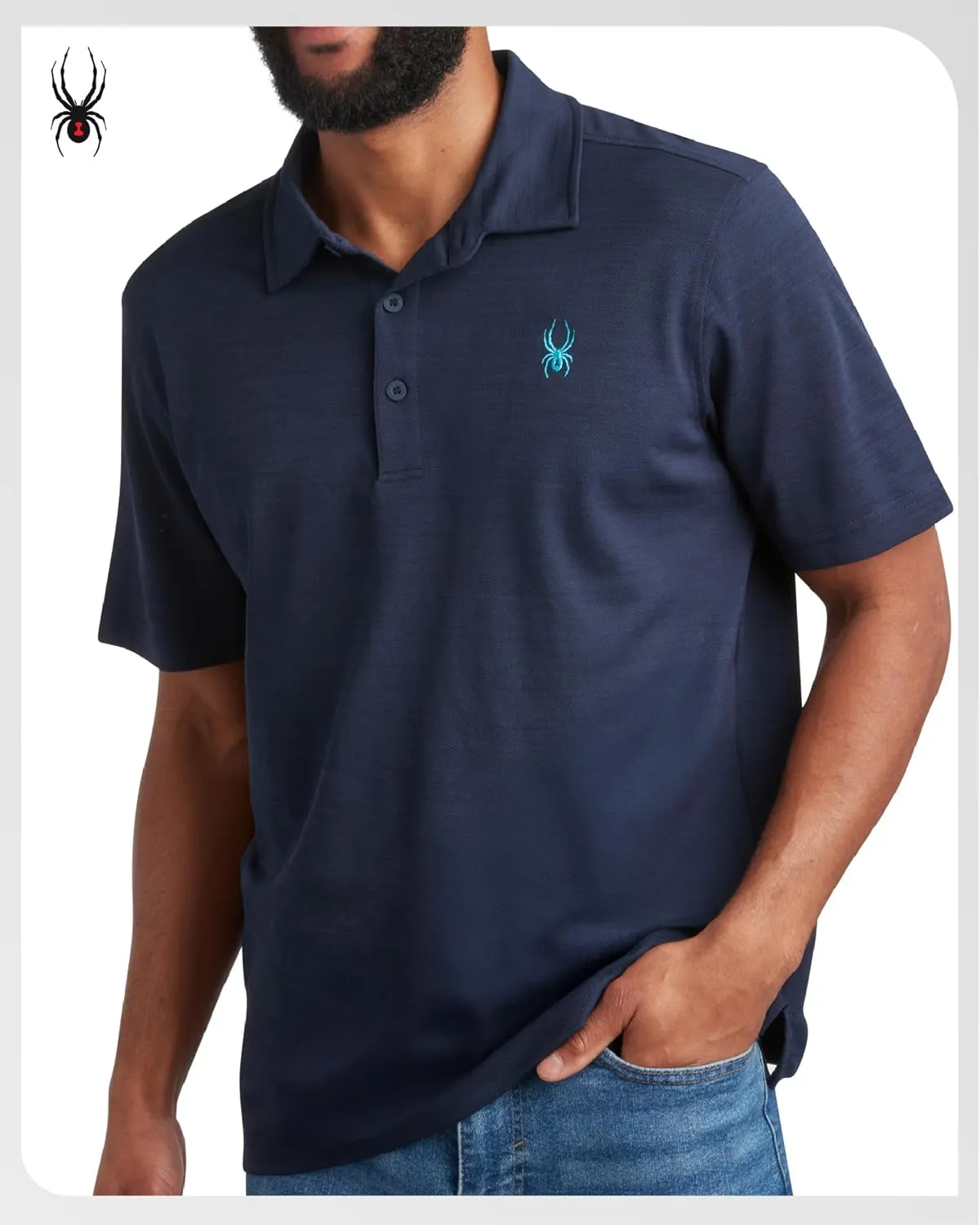 Spyder Mens Performance Polo Shirt - UPF 30  Moisture Wicking Quick Dry Golf Polo - Athletic Polo Shirts for Men (Size: S-XL)