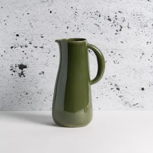 Stoneware Jug, Dadasi 50 oz Glazed Green