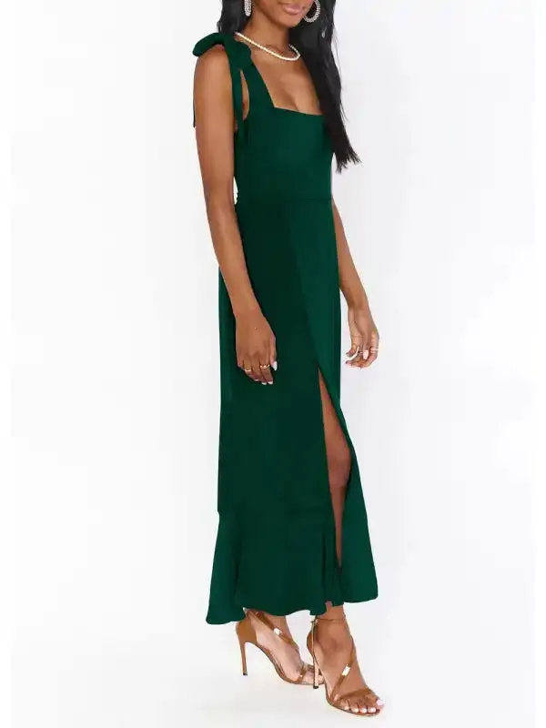 Women’s Elegant and Fashionable Commuter Slit French High-end Sense Dress