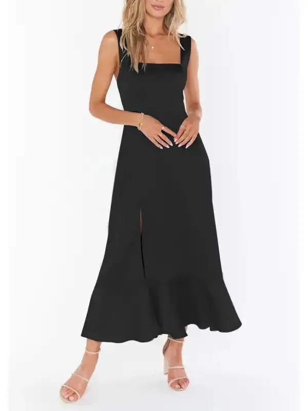 Women’s Elegant and Fashionable Commuter Slit French High-end Sense Dress