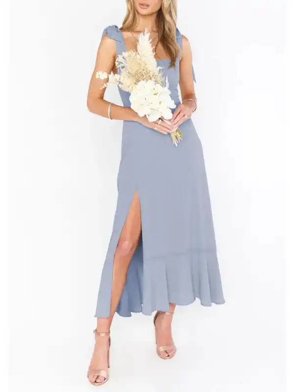 Women’s Elegant and Fashionable Commuter Slit French High-end Sense Dress