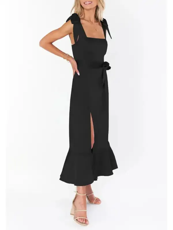 Women’s Elegant and Fashionable Commuter Slit French High-end Sense Dress