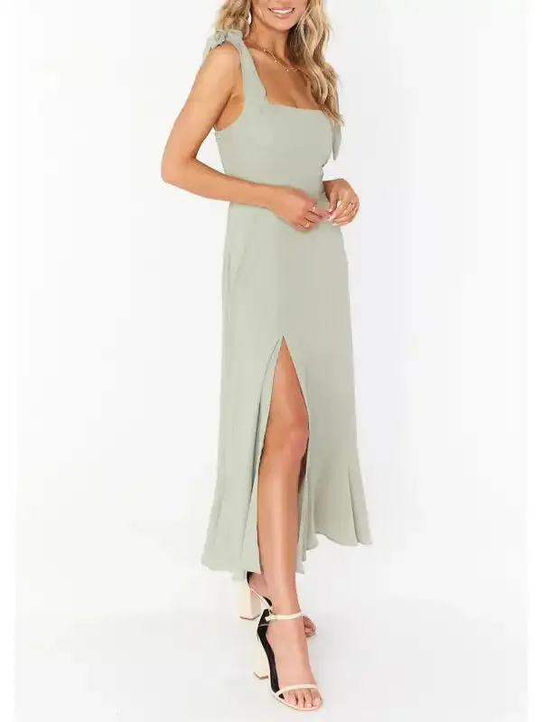 Women’s Elegant and Fashionable Commuter Slit French High-end Sense Dress