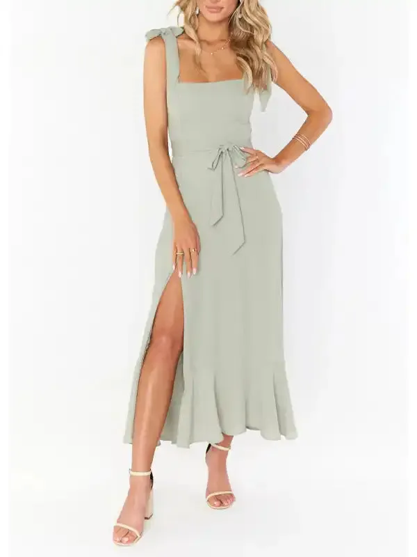 Women’s Elegant and Fashionable Commuter Slit French High-end Sense Dress