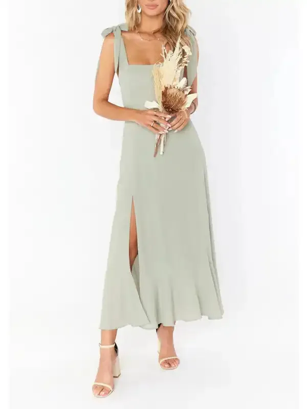 Women’s Elegant and Fashionable Commuter Slit French High-end Sense Dress