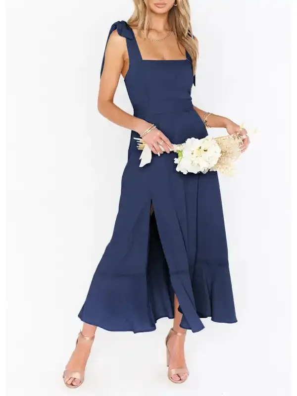 Women’s Elegant and Fashionable Commuter Slit French High-end Sense Dress