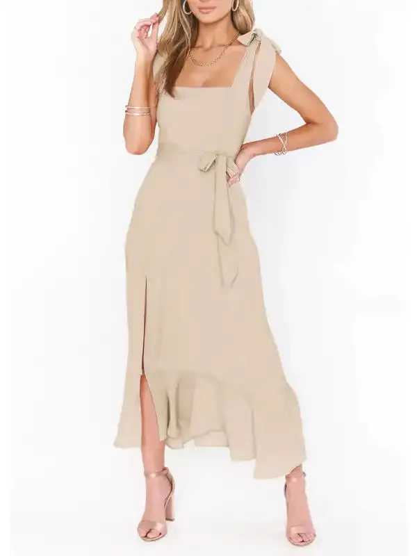 Women’s Elegant and Fashionable Commuter Slit French High-end Sense Dress
