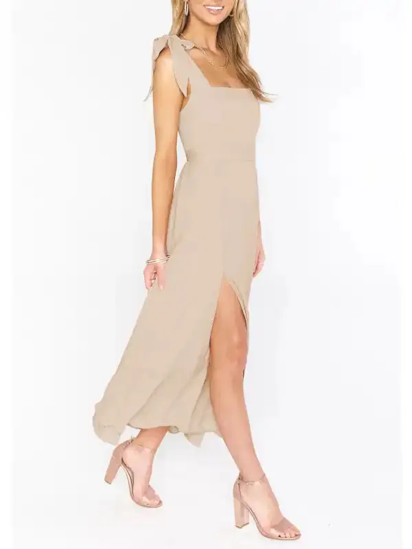 Women’s Elegant and Fashionable Commuter Slit French High-end Sense Dress