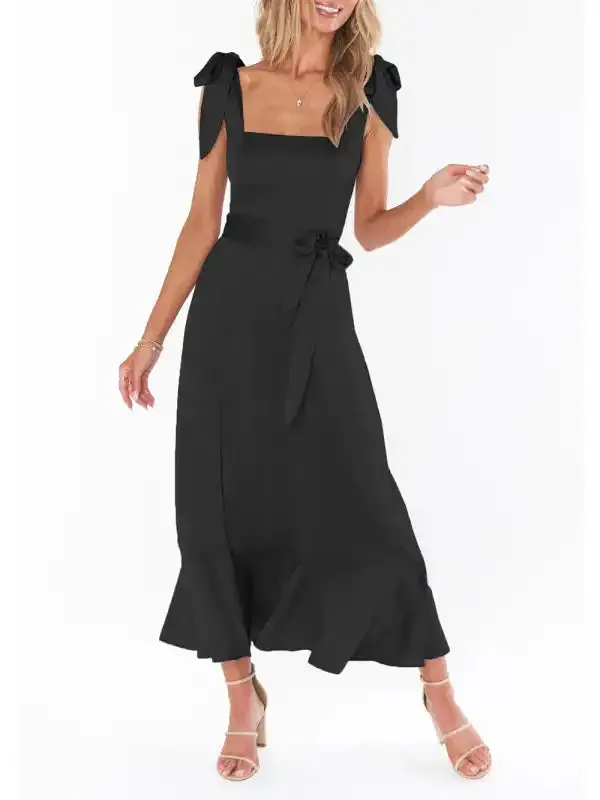 Women’s Elegant and Fashionable Commuter Slit French High-end Sense Dress