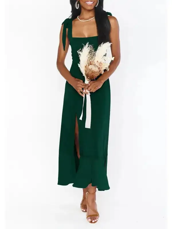 Women’s Elegant and Fashionable Commuter Slit French High-end Sense Dress
