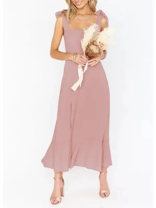 Women’s Elegant and Fashionable Commuter Slit French High-end Sense Dress