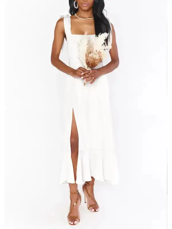 Women’s Elegant and Fashionable Commuter Slit French High-end Sense Dress