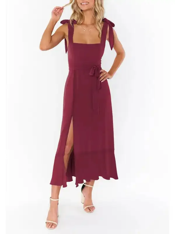 Women’s Elegant and Fashionable Commuter Slit French High-end Sense Dress