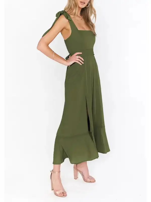 Women’s Elegant and Fashionable Commuter Slit French High-end Sense Dress
