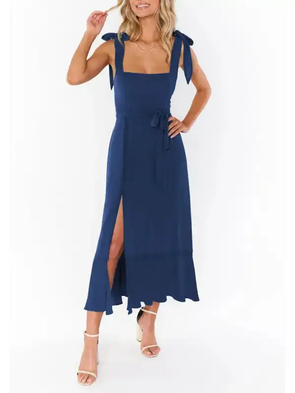 Women’s Elegant and Fashionable Commuter Slit French High-end Sense Dress