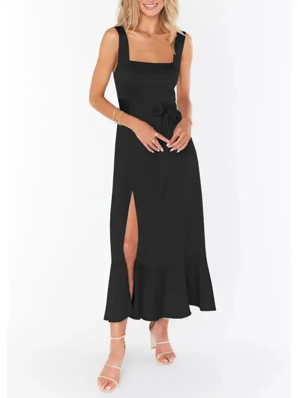 Women’s Elegant and Fashionable Commuter Slit French High-end Sense Dress