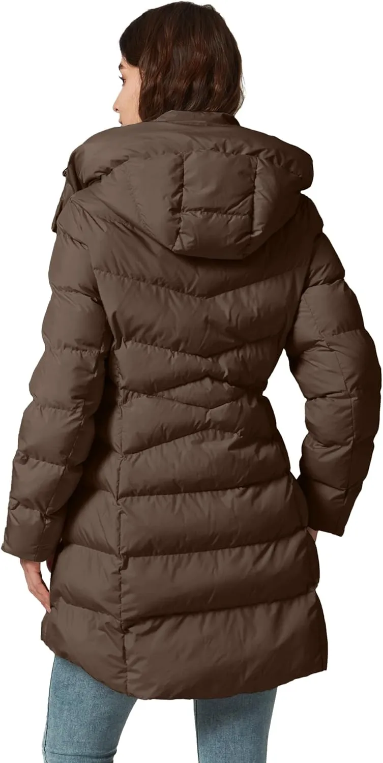 Women's Winter Warm Long Puffer Jacket Detachable Hood Quilted Thicken Coats