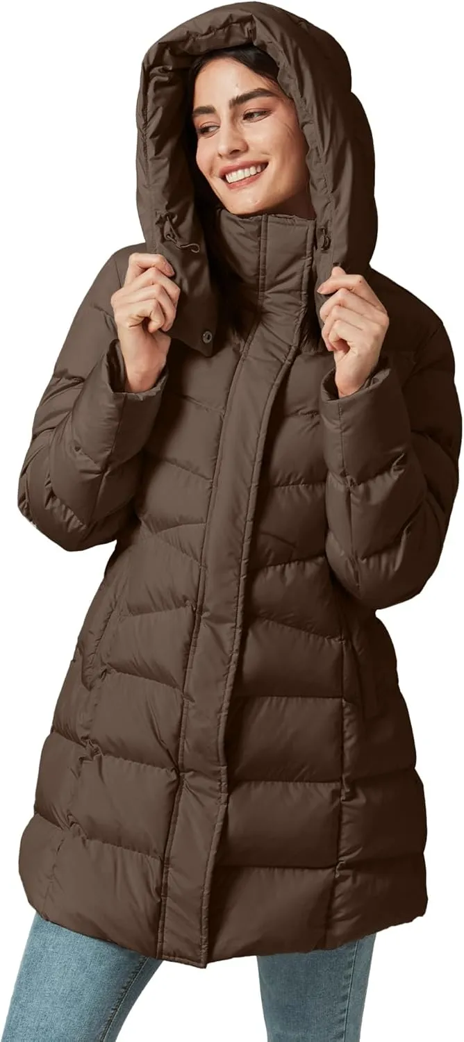 Women's Winter Warm Long Puffer Jacket Detachable Hood Quilted Thicken Coats